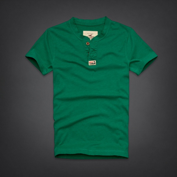 Hollister Hombres Ponte de pie de cuello Corto Remera HCO3918